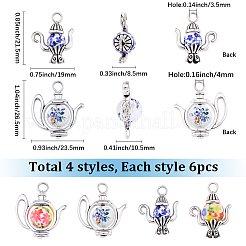 24Pcs 4 Styles Tibetan Style Alloy Pendants&nbsp;FIND-SC0023-39