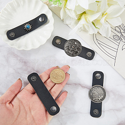 4Pcs 4 Styles PU Leather with Alloy Scarf Clips&nbsp;FIND-CL0002-26