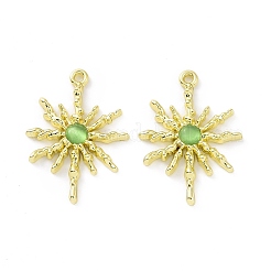 Rack Plating Alloy Cat Eye Pendants&nbsp;PALLOY-D007-08