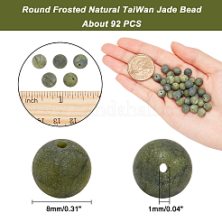 Round Frosted Natural TaiWan Jade Bead Strands&nbsp;G-AR0003-70