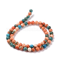 Synthetic Ocean White Jade Round Bead Strands&nbsp;G-M165-6mm-04