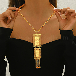 Elegant Geometric Tassel Brass Pendant Necklaces for Women's Holiday Party Accessories&nbsp;LR5784-2