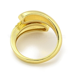 Rack Plating Brass Micro Pave Cubic Zirconia Teardrop Open Cuff Rings for Women&nbsp;RJEW-I104-06G