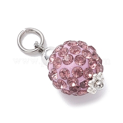Handmade Polymer Clay Rhinestone Pendants&nbsp;PALLOY-JF04609