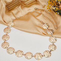 1Pc Alloy Textured Coin Link Chain Body Waist Chains for Women&nbsp;AJEW-GF0013-43