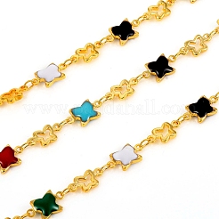 Handmade Brass Enameled Link Chains&nbsp;CHC-F011-16-G