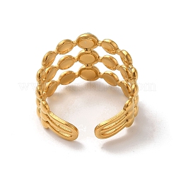 6Pcs 6 Style Leaf & Sun & Teardrop 304 Stainless Steel Open Cuff Rings Set&nbsp;RJEW-P092-06G-M