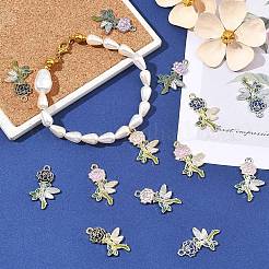 30Pcs 2 Colors Alloy Enamel Pendants&nbsp;ENAM-YW0008-78