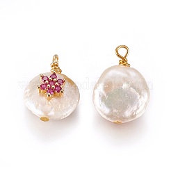 Natural Cultured Freshwater Pearl Pendants&nbsp;PEAR-I005-10A
