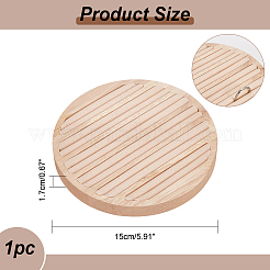 Flat Round 6-Slot Wood Ring Display Stands&nbsp;RDIS-WH0002-22