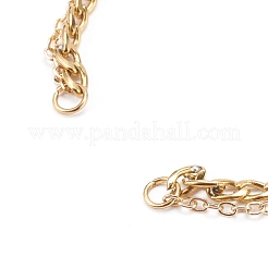 Two-Layer 304 Stainless Steel Curb Chain & Brass Cable Chain Bracelet Making&nbsp;AJEW-JB00923