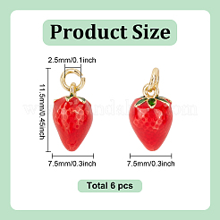 6Pcs Brass Enamel Charms&nbsp;KK-HY0004-02