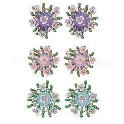 Flower Handmade Glass Seed Beads Stud Earrings&nbsp;EJEW-MZ00656