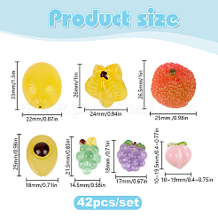 42Pcs 7 Styles Luminous Resin Cabochons&nbsp;RESI-DR0001-08