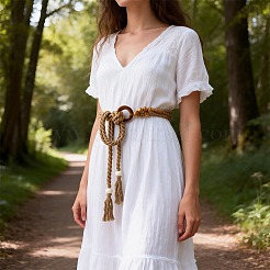 Cotton and Waxed Cord Corset Belts&nbsp;AJEW-WH20070-011B