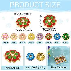 160Pcs 8 Colors Alloy Enamel Bead Caps&nbsp;FIND-TA0008-39