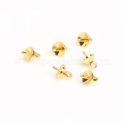 Brass Cup Pearl Peg Bails Pin Pendants&nbsp;KK-E280-24G