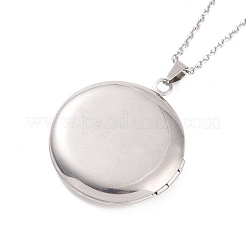 Non-Tarnish 304 Stainless Steel Locket Pendant Necklaces&nbsp;NJEW-F239-02P