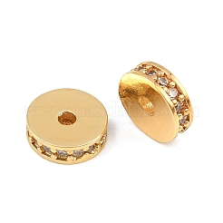 Brass Micro Pave Clear Cubic Zirconia Beads&nbsp;KK-H292-40G