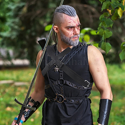 Imitation Leather with Alloy Fencing Sheath&nbsp;WH-WG25547-01