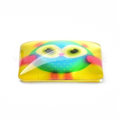 (Defective Closeout Sale)Printed Glass Cabochons&nbsp;GGLA-XCP0001-02