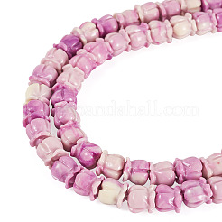 2 Strands Synthetic Coral Dyed Carved Beads Strands&nbsp;SHEL-TA0001-31