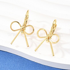 Bowknot Brass Leverback Earrings&nbsp;EJEW-A150-04B-G