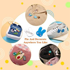 24Pcs 24 Style Dinosaur & Dolphin & Strawberry & Milk & Heart Acrylic Safety Brooches&nbsp;JEWB-SZ0001-28