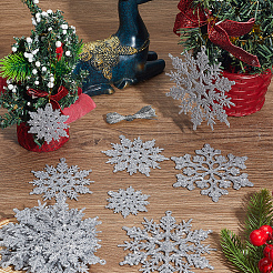 36Pcs Snowflake Plastic Pendant Decorations&nbsp;DIY-CP0013-33B