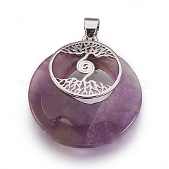 Natural Amethyst Pendants&nbsp;KK-F751-B17
