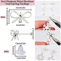 20Pcs Brass Stud Earring Findings&nbsp;KK-SC0008-01P