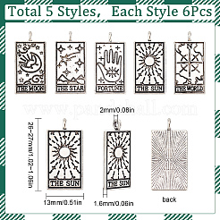 30Pcs 5 Style Tibetan Style Alloy Pendants&nbsp;FIND-SC0003-74