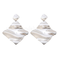 304 Stainless Steel Rhombus Dangle Stud Earrings&nbsp;EJEW-K268-79B-P