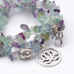 Natural Fluorite Stretch Bracelet Sets&nbsp;X-BJEW-JB02621
