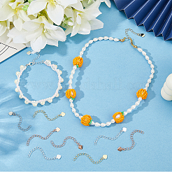 50Pcs 5 Colors Rack Plating Brass Chain Extender&nbsp;FIND-BBC0004-80