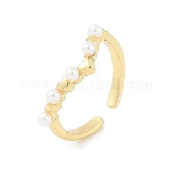 Heart Brass Open Cuff Rings for Women&nbsp;RJEW-R011-02G