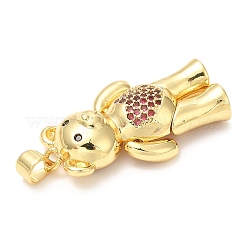 Rack Plating Brass Micro Pave Cubic Zirconia Pendants&nbsp;KK-A185-18G-01