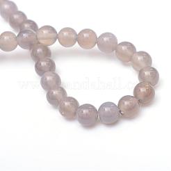 Round Natural Grey Agate Bead Strands&nbsp;G-R345-6mm-07