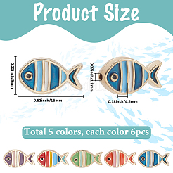 30Pcs 5 Colors Aolly Enamel Beads&nbsp;FIND-SC0016-34