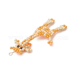 Copper Wire Wrapped Beaded Giraffe Charms&nbsp;PALLOY-MZ01098