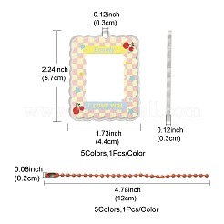 5Pcs 5 Colors Acrylic Photocard Sleeve Pendant Decoration&nbsp;DIY-FS0004-93
