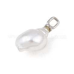 Brass & ABS Plastic Pearl Pendants&nbsp;PL-CBAEB37-01B-P
