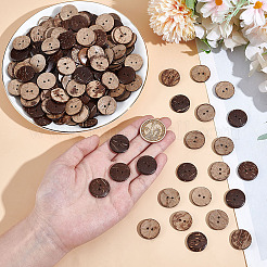 200Pcs 2-Hole Coconut Buttons&nbsp;COCO-GO0001-01