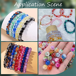 300Pcs Transparent Crackle Acrylic Beads&nbsp;CACR-SP0001-01A