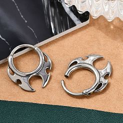 Fire Shaped 316 Surgical Stainless Steel Hoop Earrings&nbsp;X-EJEW-G416-35P