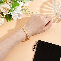 1Pc Clear Cubic Zirconia Rectangle Hinged Bangle&nbsp;BJEW-UN0001-37G
