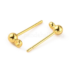 Brass Ball Stud Earring Post&nbsp;LS-KK-WH0061-10G02