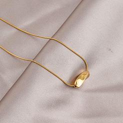304 Stainless Steel Twisted Rectangle Bar Pendant Necklaces for Women&nbsp;WGC1D57-01