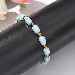 304 Stainless Steel Beads Stretch Breacelets for Women&nbsp;BJEW-M054-01G-02