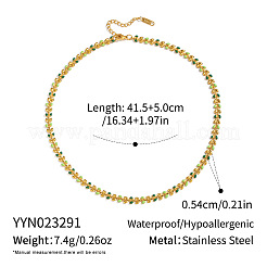 304 Stainless Steel Enamel Green Leaf Link Chain Necklaces for Women&nbsp;OR8327